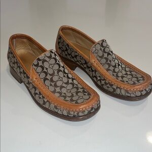 Vintage Coach Leather Signature Vance Loafers Size Women’s 7.5 B Y2K Monogram